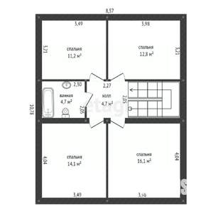 Дом 132м², 2-этажный, участок 6 сот.