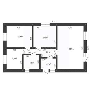 Дом 96м², 1-этажный, участок 9 сот.