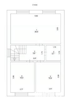 Дом 107м², 2-этажный, участок 6 сот.