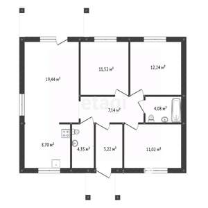 Дом 95м², 1-этажный, участок 6 сот.