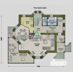 Коттедж 160м², 2-этажный, участок 6 сот.