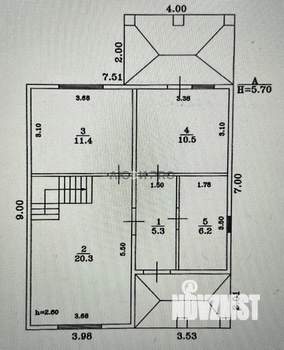 Дом 105м², 2-этажный, участок 7 сот.