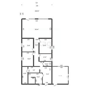 Дом 148м², 1-этажный, участок 9 сот.