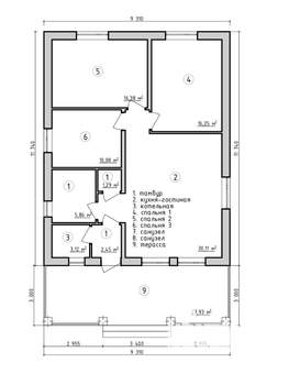 Коттедж 85м², 1-этажный, участок 6 сот.
