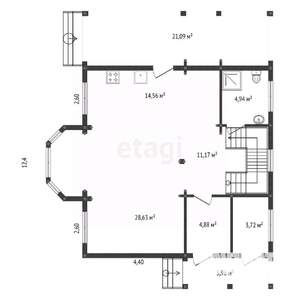 Дом 244м², 2-этажный, участок 8 сот.