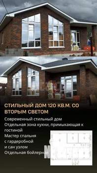 Дом 120м², 1-этажный, участок 6 сот.  