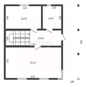 Дом 120м², 2-этажный, участок 6 сот.  