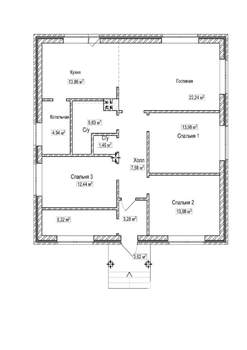 Коттедж 115м², 1-этажный, участок 10 сот.  