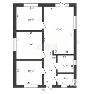 Дом 98м², 1-этажный, участок 6 сот.  