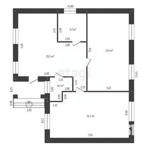 Дом 105м², 1-этажный, участок 6 сот.  