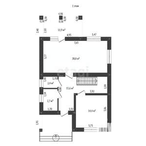 Дом 145м&sup2;, 2-этажный, участок 6 сот.  