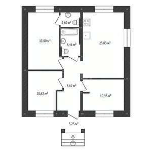 Дом 84м&sup2;, 1-этажный, участок 7 сот.  