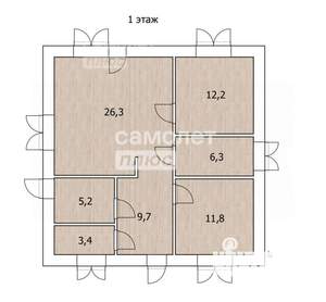 Дом 120м², 2-этажный, участок 7 сот.  