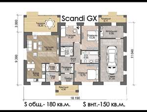 Коттедж 180м², 1-этажный, участок 9 сот.  