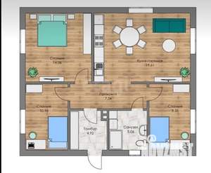 Дом 120м&sup2;, 1-этажный, участок 6 сот.  