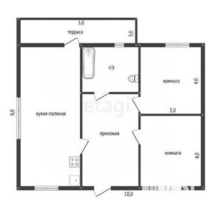 Дом 95м², 1-этажный, участок 8 сот.  