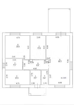 Дом 140м², 1-этажный, участок 9 сот.  