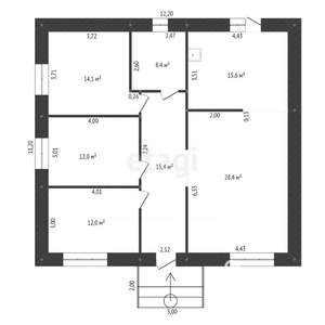 Дом 110м², 1-этажный, участок 7 сот.  