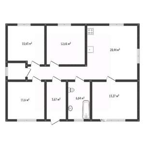 Дом 100м&sup2;, 1-этажный, участок 7 сот.  