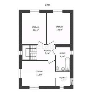 Дом 104м², 2-этажный, участок 6 сот.  