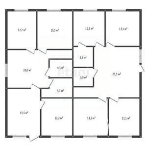 Дом 181м², 1-этажный, участок 6 сот.  