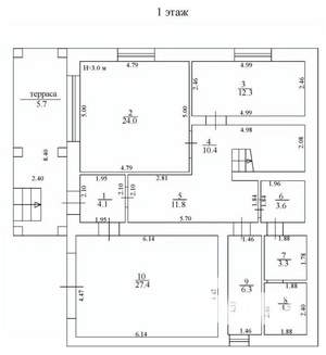 Коттедж 180м², 2-этажный, участок 8 сот.  