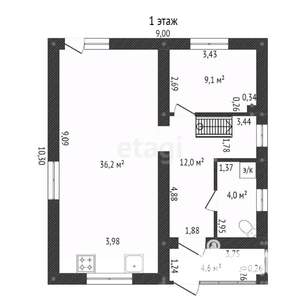 Дом 124м², 2-этажный, участок 6 сот.  