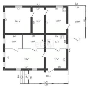 Таунхаус 78м², 1-этажный, участок 6 сот.  