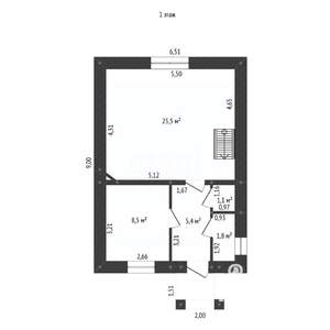 Дом 100м&sup2;, 2-этажный, участок 7 сот.  