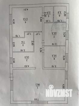 Дом 105м², 1-этажный, участок 6 сот.  