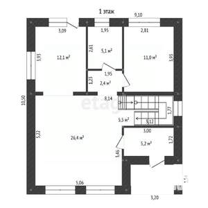 Дом 154м², 2-этажный, участок 6 сот.  