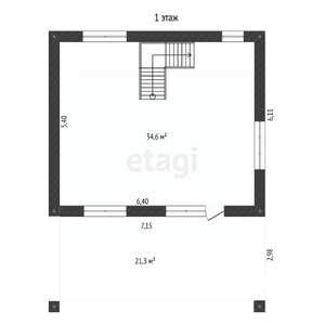 Дом 91м&sup2;, 2-этажный, участок 10 сот.  