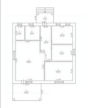 Дом 117м², 1-этажный, участок 6 сот.  