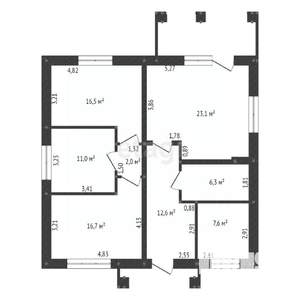 Дом 102м², 1-этажный, участок 6 сот.  