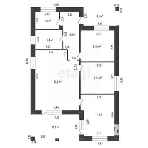 Дом 123м², 1-этажный, участок 7 сот.  