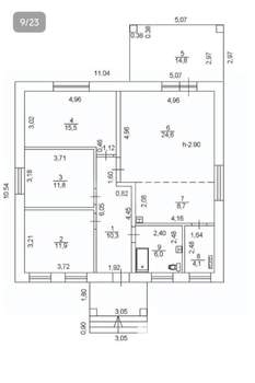 Дом 113м², 1-этажный, участок 6 сот.  