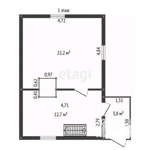 Дом 64м², 2-этажный, участок 8 сот.  