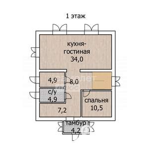 Коттедж 165м², 2-этажный, участок 6 сот.  