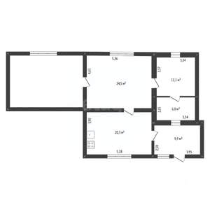 Дом 95м&sup2;, 1-этажный, участок 6 сот.  