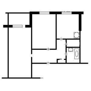 2-к квартира, на длительный срок, 45м2, 9/9 этаж