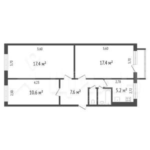 3-к квартира, на длительный срок, 64м2, 1/9 этаж