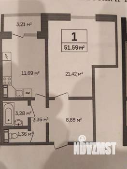 1-к квартира, на длительный срок, 52м2, 2/17 этаж