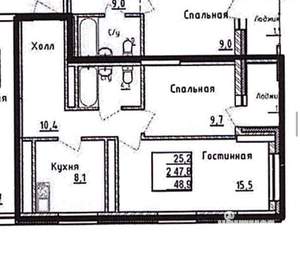 2-к квартира, на длительный срок, 49м2, 6/18 этаж