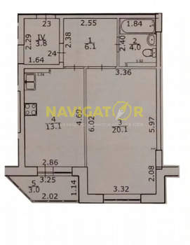 1-к квартира, на длительный срок, 43м2, 5/7 этаж