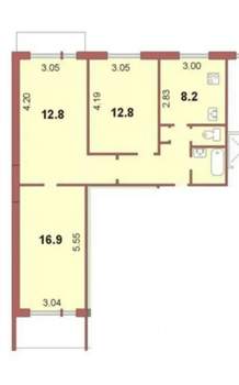 3-к квартира, на длительный срок, 60м2, 10/10 этаж