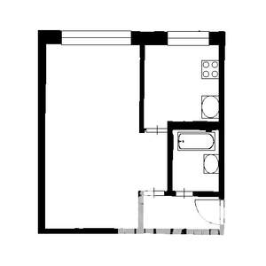 1-к квартира, на длительный срок, 32м2, 4/5 этаж