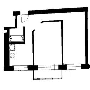 2-к квартира, на длительный срок, 45м2, 5/5 этаж