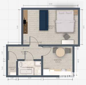 1-к квартира, на длительный срок, 40м2, 9/10 этаж