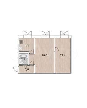 2-к квартира, на длительный срок, 45м2, 1/5 этаж