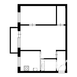 2-к квартира, на длительный срок, 44м2, 5/5 этаж